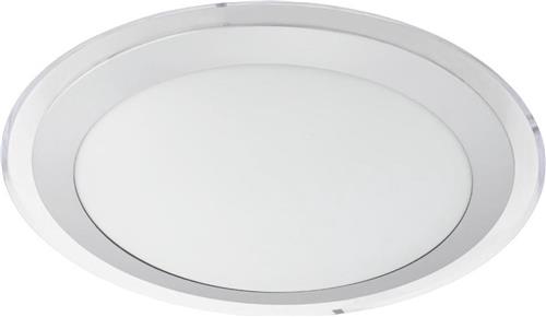 EGLO Competa 1 - Wand/Plafondlamp - 1 Lichts - Ø335mm. - Wit, Zilver, Helder