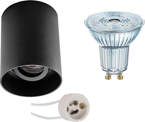 OSRAM - Opbouwspot Set - Parathom PAR16 940 36D - Proma Luxina Pro - GU10 Fitting - Dimbaar - Opbouw Rond - Mat Zwart - 3.7W - Natuurlijk Wit 4000K - Verdiept - Kantelbaar - Ø90mm