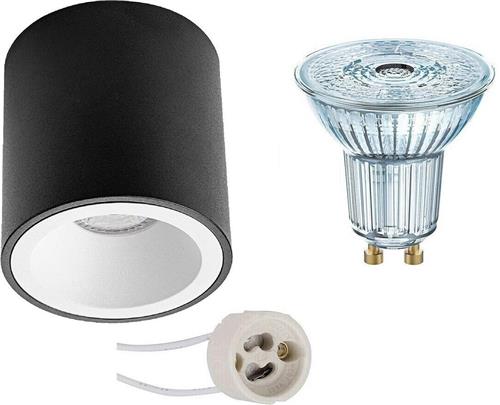 OSRAM - Opbouwspot Set - Parathom PAR16 940 36D - Proma Cliron Pro - GU10 Fitting - Dimbaar - Opbouw Rond - Mat Zwart/Wit - 3.7W - Natuurlijk Wit 4000K - Verdiept - Ø90mm