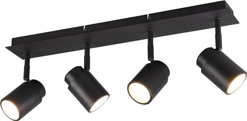 LED Plafondspot - Torna Artion - GU10 Fitting - Spatwaterdicht IP44 - Rechthoek - Mat Zwart - Aluminium