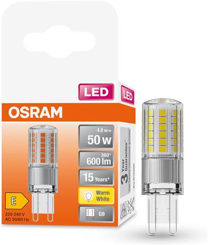 OSRAM LED lamp - PIN 50 - G9 - 4,8W - 600 lumen - warm wit - niet dimbaar