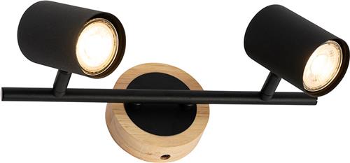 QAZQA jeana - Moderne Plafondspot | Spotje | Opbouwspot - 2 lichts - L 30.5 cm - Naturel - Industrieel - Woonkamer | Slaapkamer | Keuken