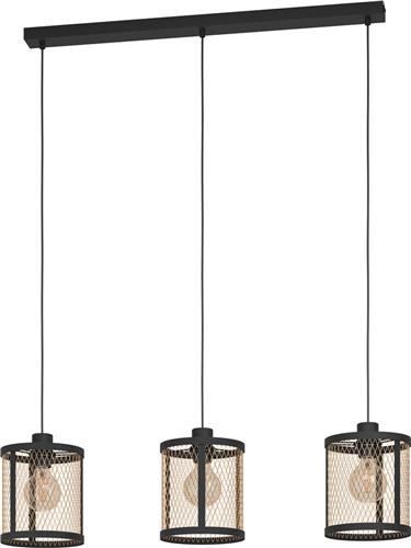 EGLO Dellow Hanglamp - E27 - 88 cm - Zwart/Geelkoper