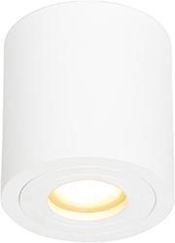 QAZQA capa - Moderne Plafondspot | Spotje | Opbouwspot voor badkamer - 1 lichts - Ø 90 mm - Wit -