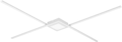 LED Plafondlamp - Plafondverlichting - Trion Oxi - Natuurlijk Wit 4000K - Dimbaar - Rechthoek - Mat Wit - Aluminium