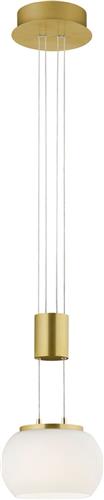 LED Hanglamp - Hangverlichting - Torna Maliba - 8W - 1-lichts - Warm Wit 3000K - Dimbaar - Rond - Mat Goud - Aluminium