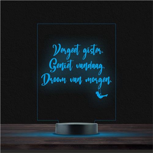 Led Lamp Met Gravering - RGB 7 Kleuren - Geniet Vandaag