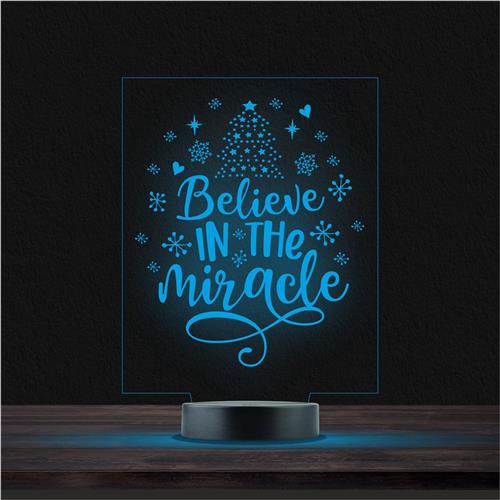 Led Lamp Met Gravering - RGB 7 Kleuren - Believe in The Miracle