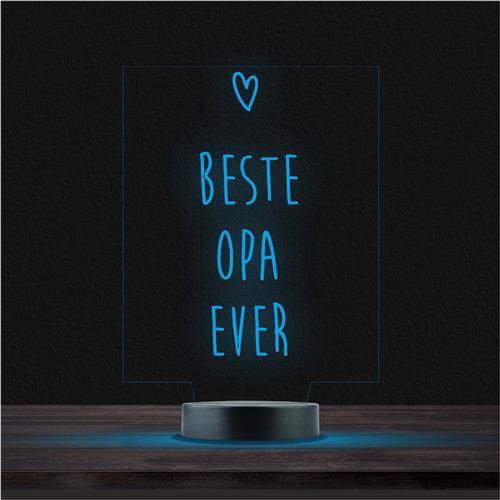 Led Lamp Met Gravering - RGB 7 Kleuren - Beste Opa Ever