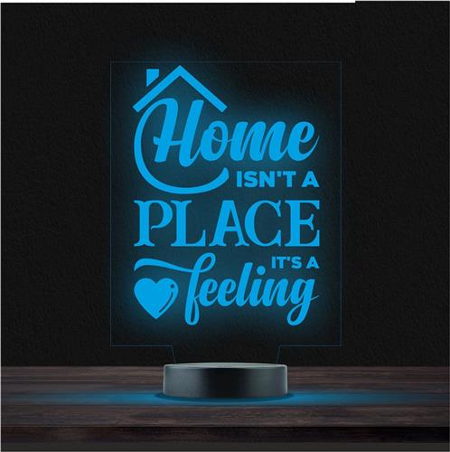 Led Lamp Met Gravering - RGB 7 Kleuren - Home Isnt A Place