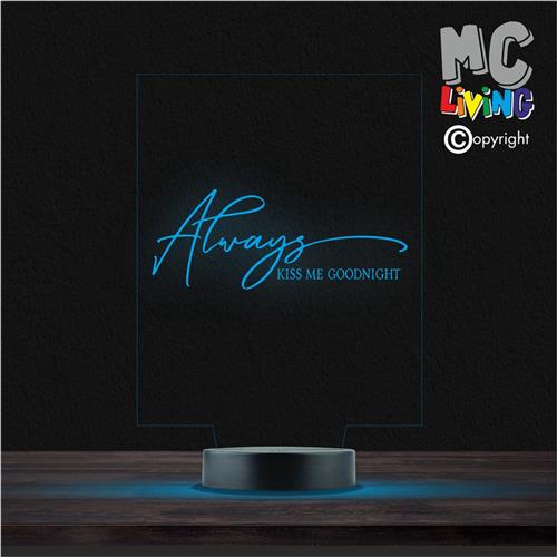 Led Lamp Met Gravering - RGB 7 Kleuren - Always