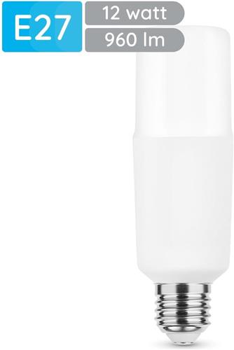 Modee E27 LED Lamp 12W - 900lm - 2700K - Warm Wit - LED Stick Lamp T44 - Vervangt 90W Halogeen Gloeilamp