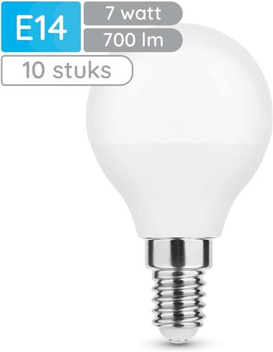 Modee E14 LED Lamp 7W - 700lm - 6000K - Daglicht Wit - LED Globe Mini P45 - Vervangt 54W Halogeen Gloeilamp - 10 stuks