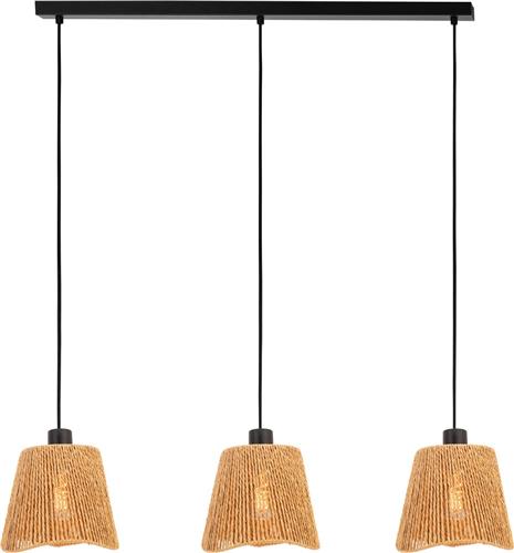 EGLO Lavister Hanglamp - E27 - 91 cm - Zwart/Bruin - Papier