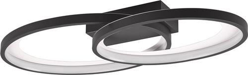LED Plafondlamp - Plafondverlichting - Torna Gela - 25W - Warm Wit 3000K - Rond - Zwart Wit - Metaal