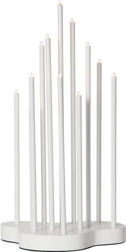 Star Trading kandelaar Buzz, wit, metaal, 12-pits, hout, 43cm