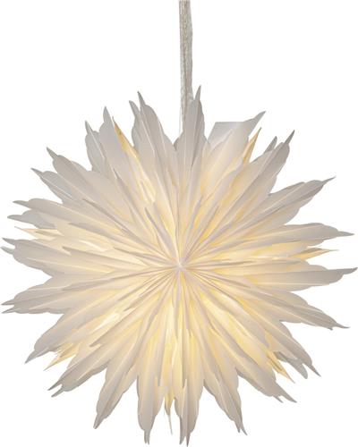 Star Trading papieren ster Dis, wit, met franje, kerstdecoratie, 40 cm