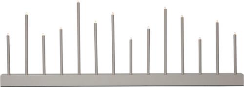 Star Trading Buzz kaarsenboog, beige-grijs, modern, metaal, 14 lichtpunten, hout, 77cm