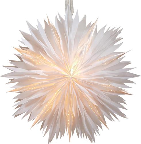 Star Trading papieren ster schijf, wit, met franje, groot, kerstdecoratie, 60 cm