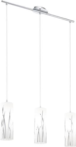 EGLO Rivato - Hanglamp - 3 Lichts - Wit, Chroom