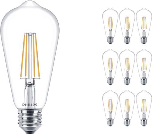 Voordeelpak 10x Philips Corepro LEDbulb E27 Edison Filament Helder 7W 806lm - 827 Zeer Warm Wit | Vervangt 60W