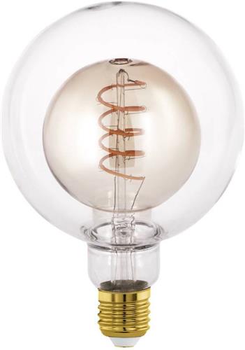 EGLO LED Lamp - E27 - Ø 12,5 cm - G125 - Amber/Helder - 2000K - Dimbaar