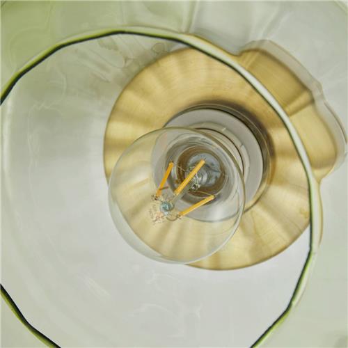 Lindby - plafondlamp - 1licht - Glas, ijzer - H: 15.3 cm - E27 - groen, messing