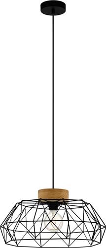 EGLO Padstow - Hanglamp - E27 - Ø 45,5 cm - Zwart/Bruin
