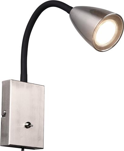 LED Wandspot - Wandverlichting - Torna Wolly - GU10 Fitting - 1-lichts - Rechthoek - Mat Nikkel - Aluminium