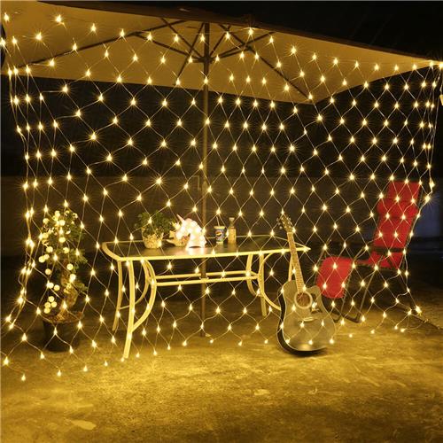 Solar tuinverlichting - Lichtnet ´Dasher´ buiten - 3 keer 2 meter - Warm wit licht - Op zonne-energie