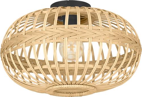 EGLO Amsfield Plafondlamp - E27 - Ø 45 cm - Hout, bamboe - Bruin/Zwart