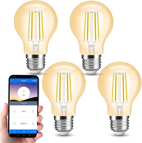 Milight Dual White 4 smart filament lampen met wifi-module - 7W - E27 fitting - A60 model amberkleurig - Slimme verlichting - Smart light - Smart lamp