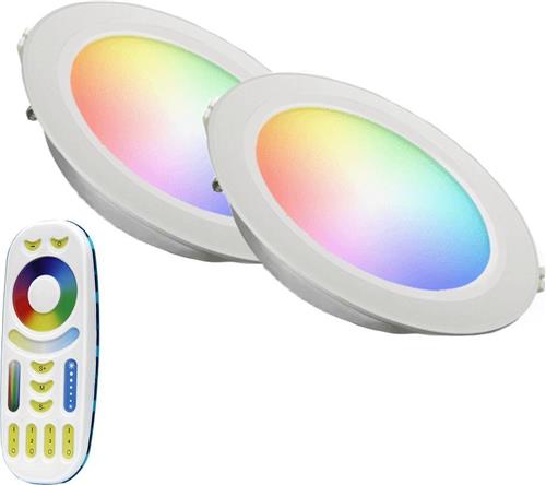 Milight RGBWW led inbouwspot set 12 Watt met afstandsbediening
