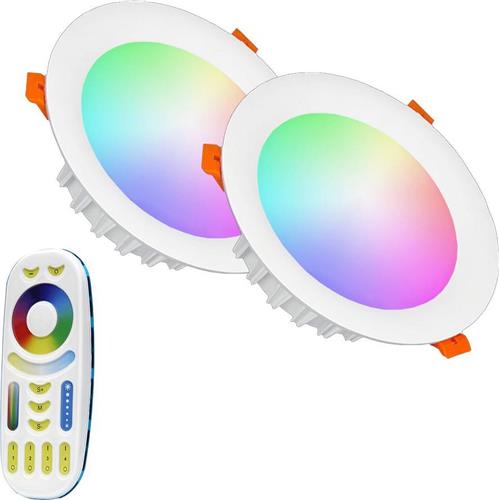 Milight RGBWW led inbouw down light set met bediening 18 Watt