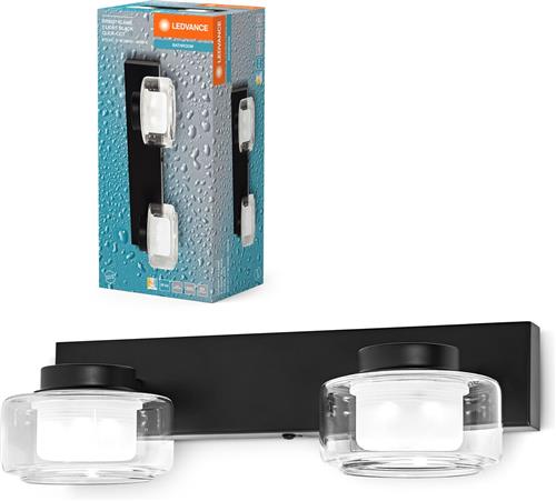 LEDVANCE ORBIS Flame wand- en plafondlamp met LED, zwart, 11W, 700lm, 3000/4000K, kleurtemperatuur instelbaar via wandschakelaar (koud wit/warm wit), IP44 bescherming tegen vreemde voorwerpen en spatwater