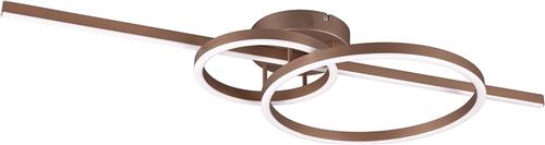 LED Plafondlamp - Torna Atilla - 54W - Aanpasbare kleur - Dimbaar - Coffee - Metaal