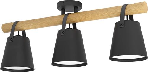 EGLO Boyle Plafondlamp - E27 - 78 cm - Zwart/Bruin/Wit