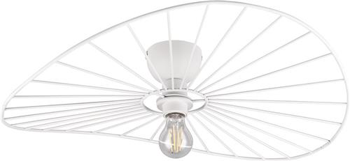 LED Plafondlamp - Plafondverlichting - Trion Aupe - E27 Fitting - 1-lichts - Rond - Mat Wit - Metaal