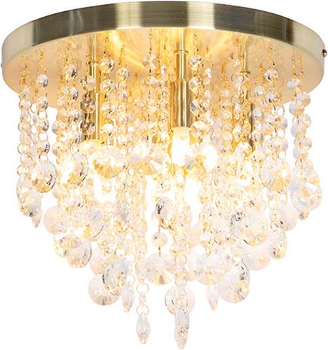 QAZQA smart medusa cl - Art Deco Dimbare LED Smart Plafondplaat lamp incl. wifi met Dimmer - 6 lichts - Ø 30 cm - Goud/messing - Woonkamer | Slaapkamer | Keuken