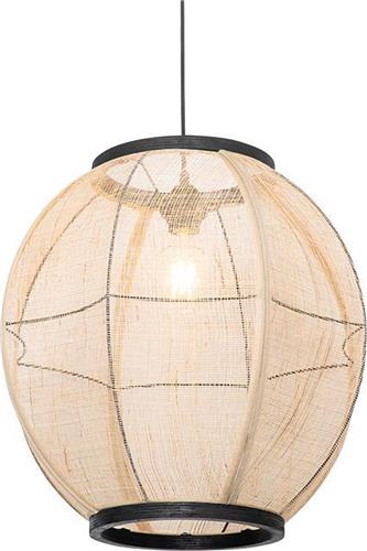 QAZQA rob - Oosterse Hanglamp - 1 lichts - Ø 46 cm - Bruin - Woonkamer | Slaapkamer | Keuken