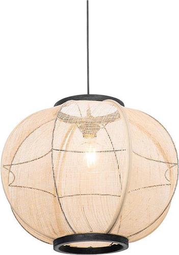 QAZQA rob - Oosterse Hanglamp - 1 lichts - Ø 48 cm - Bruin - Woonkamer | Slaapkamer | Keuken
