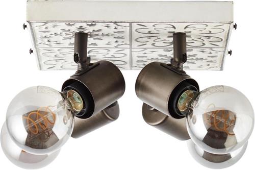 BRILLIANT Vagos spotplaat 4-vlams zwart / wit binnenverlichting, verstralers, rondel | 4x A60, E27, 28W, geschikt voor normale lampen (niet inbegrepen) | A ++ | Draaibare hoofden