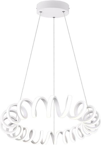 LED Hanglamp - Torna Coral - 33W - Natuurlijk Wit 4000K - Dimbaar - Rond - Mat Wit - Aluminium