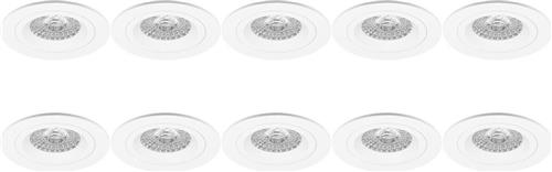 Spot Armatuur 10 Pack - Proma Rodos Pro - GU10 Inbouwspot - Rond - Wit - Aluminium - Ø93mm