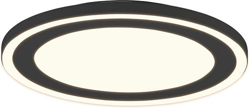 LED Plafondlamp - Plafondverlichting - Torna Coman - 24.5W - Warm Wit 3000K - Rond - Mat Zwart - Kunststof