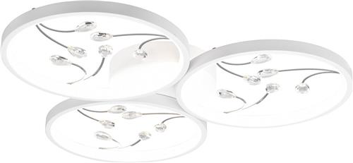 LED Plafondlamp - Plafondverlichting - Trion Moovy - 30W - Natuurlijk Wit 4000K - Dimbaar - Rond - Mat Wit - Aluminium