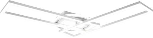 LED Plafondlamp - Plafondverlichting - Trion Tiger - 30W - Aanpasbare Kleur - Afstandsbediening - Dimbaar - Rechthoek - Mat Wit - Aluminium