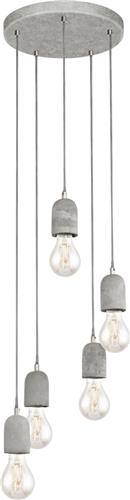 EGLO Silvares - Hanglamp - 5 Lichts - Grijs