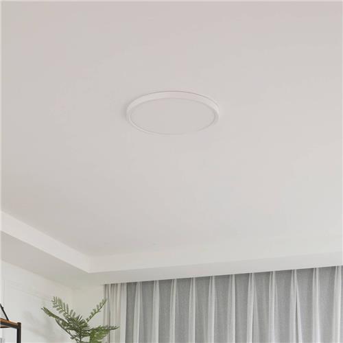 Lindby - LED plafondlamp - 1licht - kunststof - H: 2.5 cm - mat wit - Inclusief lichtbron