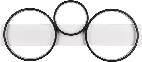 LED Plafondlamp - Trion Rameda - 33W - Warm Wit 3000K - Dimbaar - Rechthoek Rond - Mat Zwart - Metaal